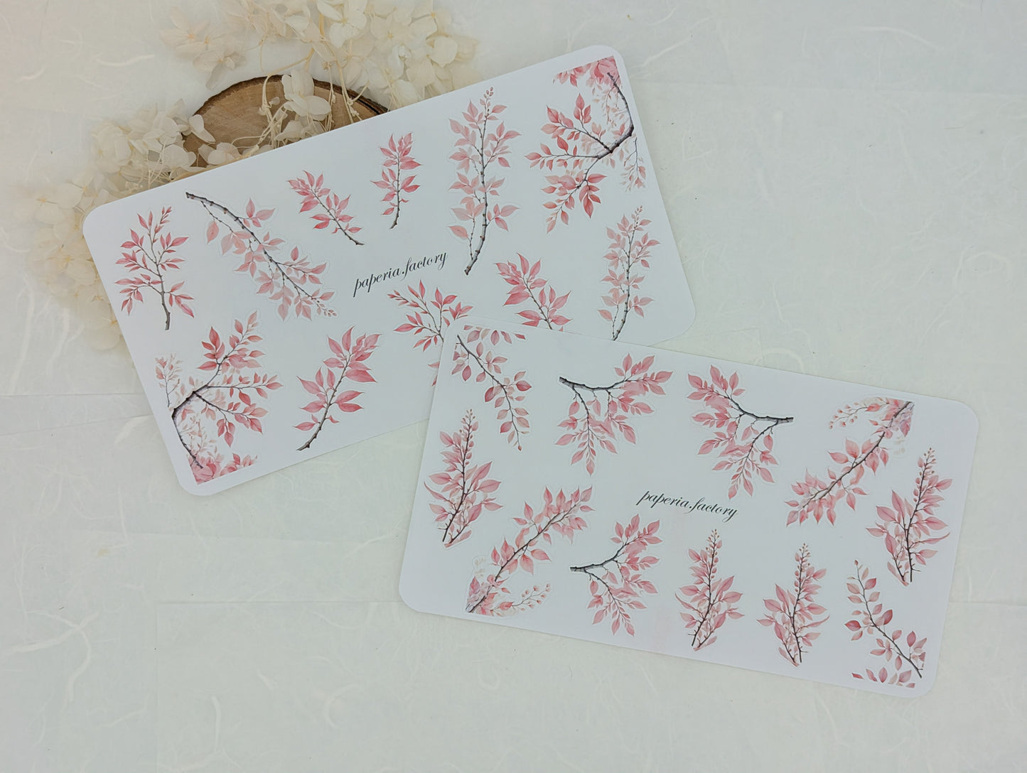 Sticker rosa Pflanzen, Zweige Sticker, Scrapbooking Stickerbogen, Bujo Sticker, rosé Aufkleber, botanische Sticker, Natur Stickerbogen