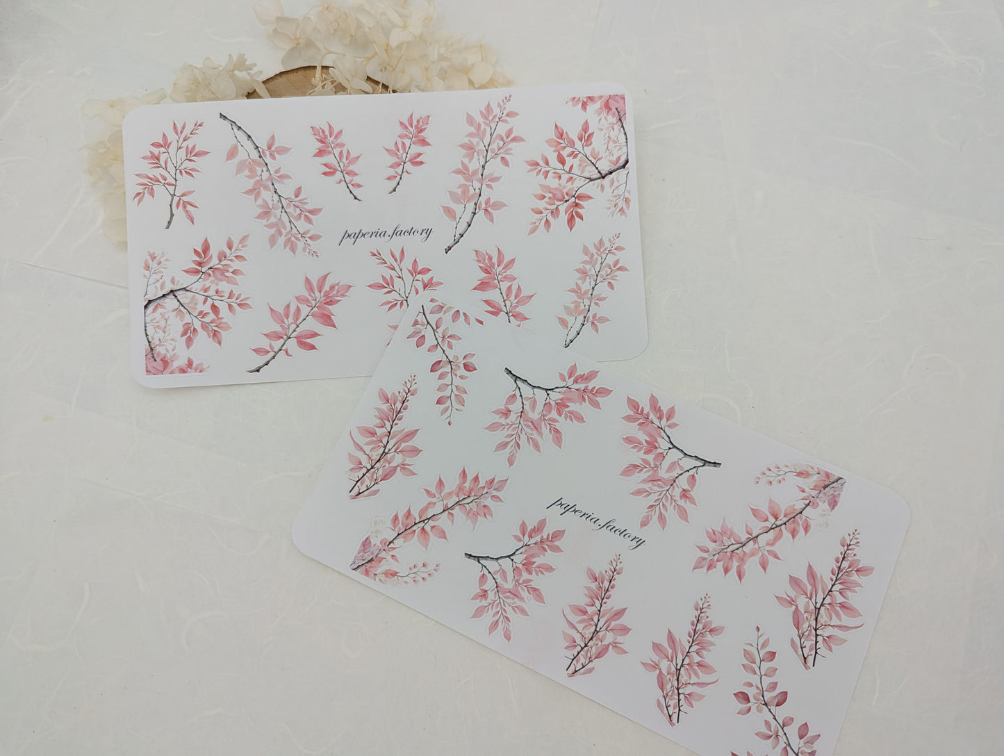 Sticker rosa Pflanzen, Zweige Sticker, Scrapbooking Stickerbogen, Bujo Sticker, rosé Aufkleber, botanische Sticker, Natur Stickerbogen