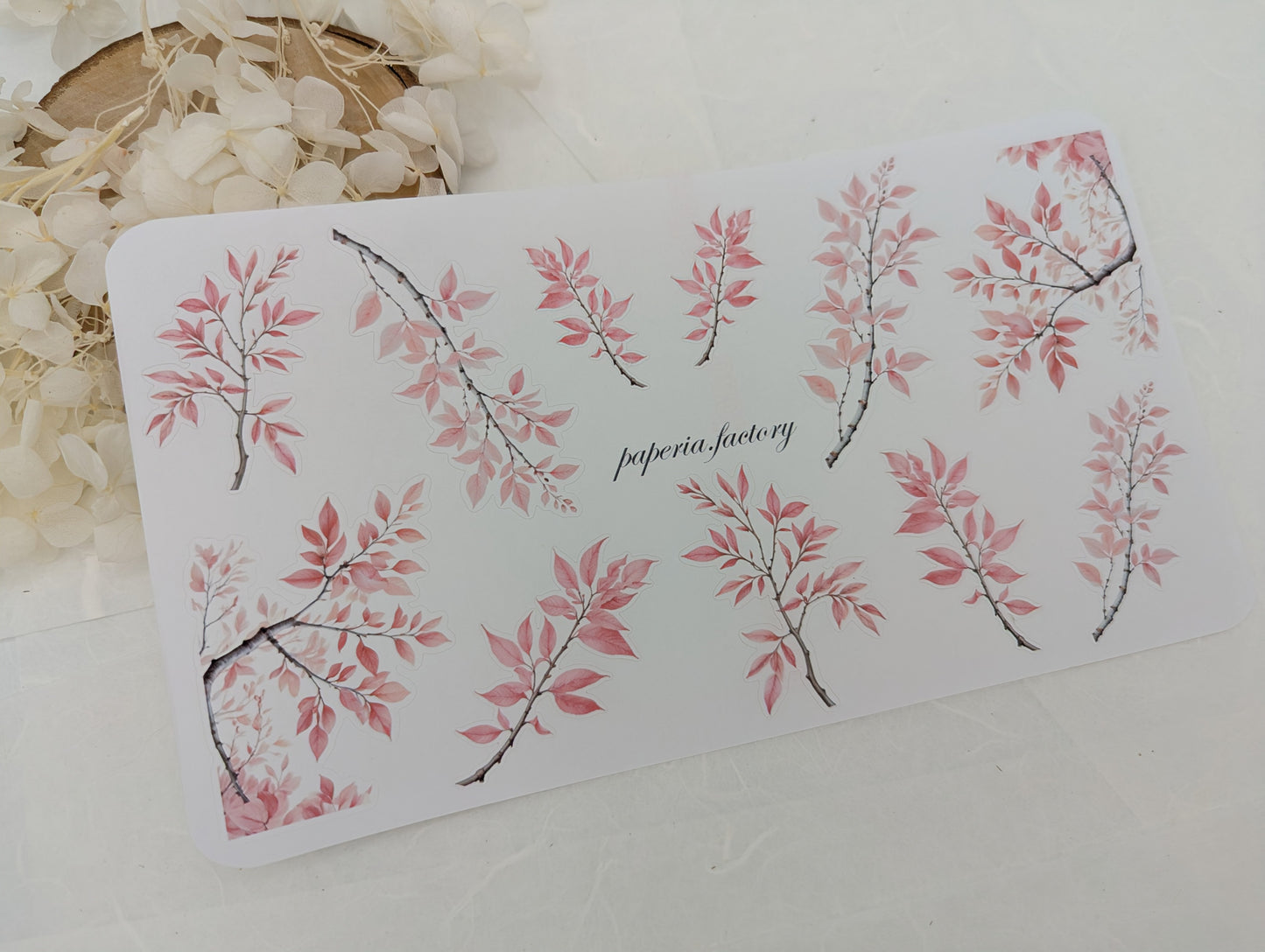 Sticker rosa Pflanzen, Zweige Sticker, Scrapbooking Stickerbogen, Bujo Sticker, rosé Aufkleber, botanische Sticker, Natur Stickerbogen