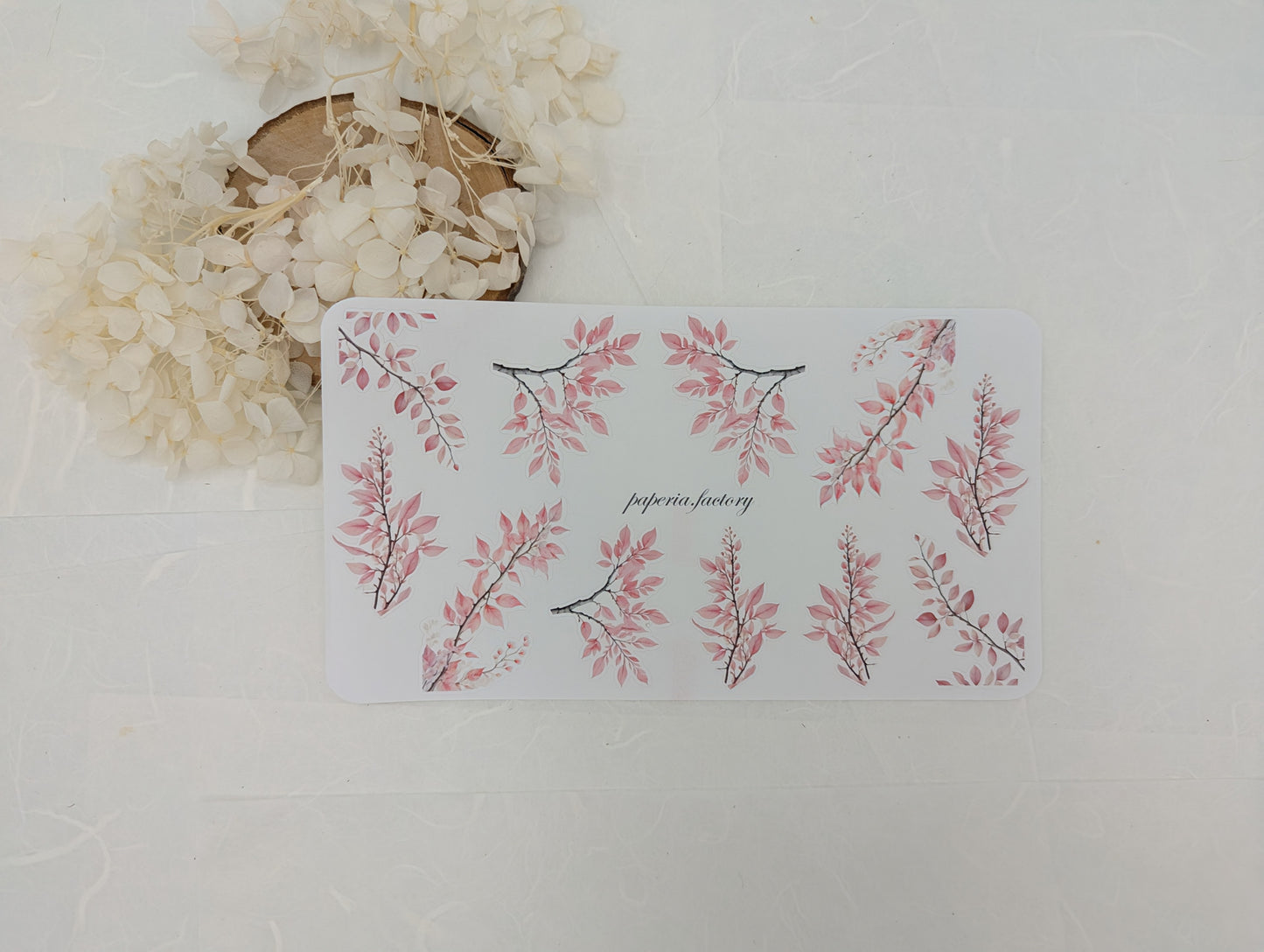 Sticker rosa Pflanzen, Zweige Sticker, Scrapbooking Stickerbogen, Bujo Sticker, rosé Aufkleber, botanische Sticker, Natur Stickerbogen