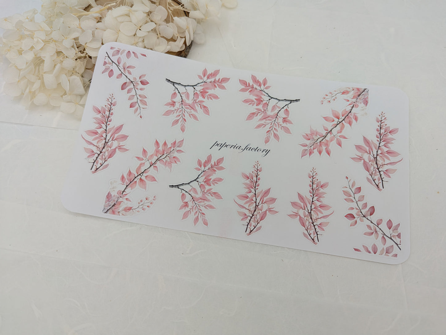 Sticker rosa Pflanzen, Zweige Sticker, Scrapbooking Stickerbogen, Bujo Sticker, rosé Aufkleber, botanische Sticker, Natur Stickerbogen