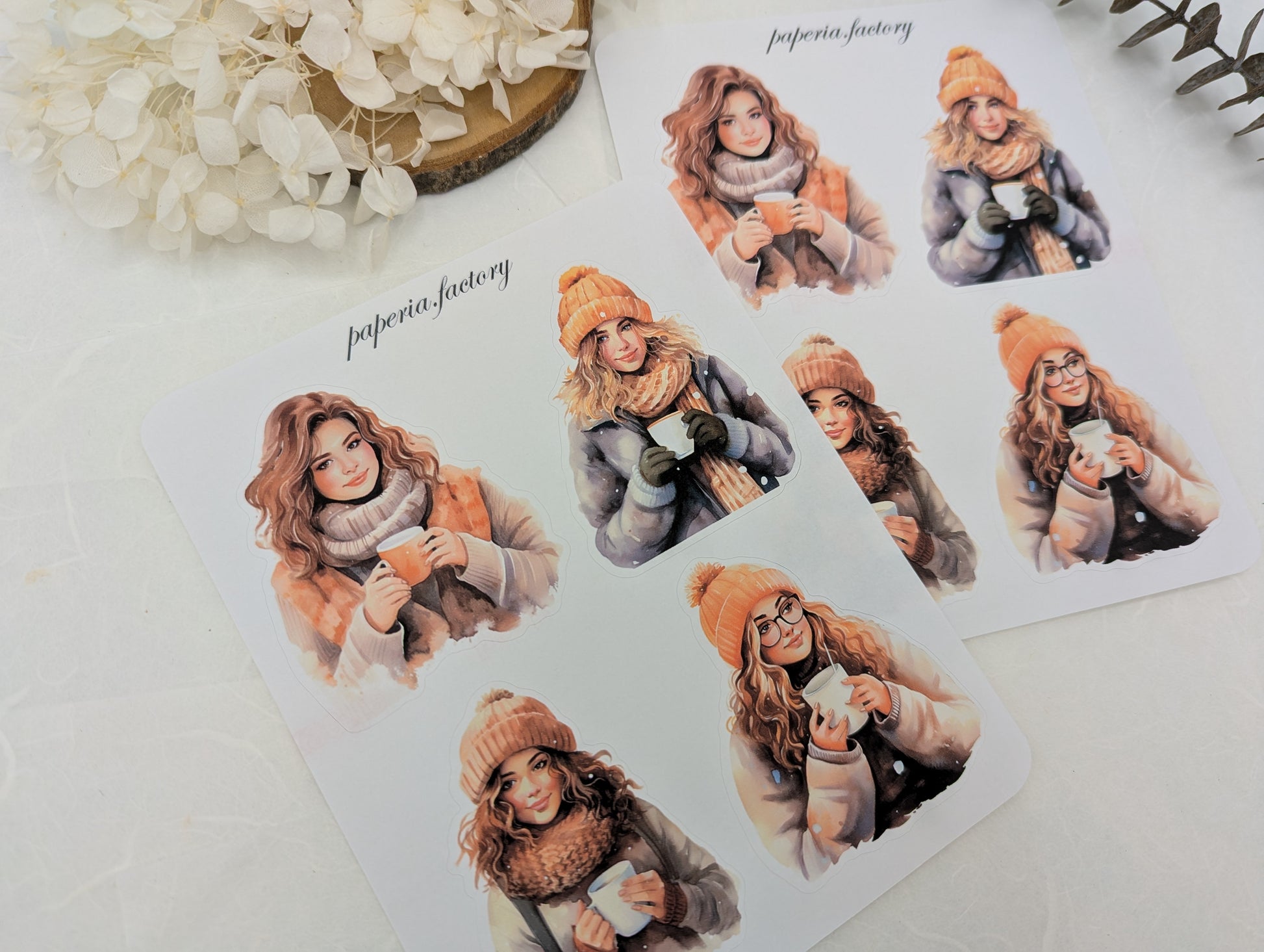 Stickersheet, Stickers, Wintergirls, Autumngirls, Plannerdeco, Buller Journal, Journaling, Scrapbooking