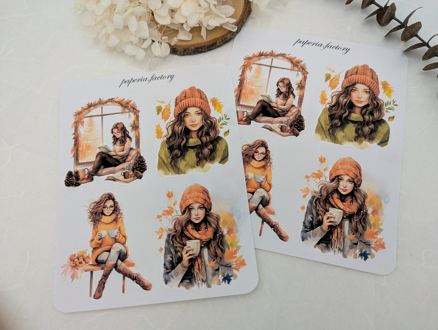 Stickersheet, Stickers, Wintergirls, Autumngirls, Plannerdeco, Buller Journal, Journaling, Scrapbooking