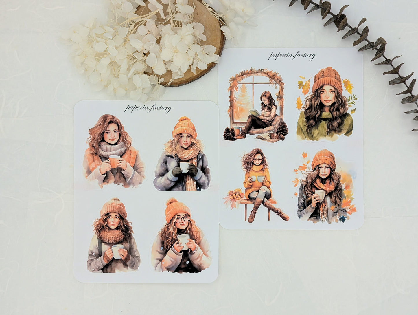 Stickersheet, Stickers, Wintergirls, Autumngirls, Plannerdeco, Buller Journal, Journaling, Scrapbooking