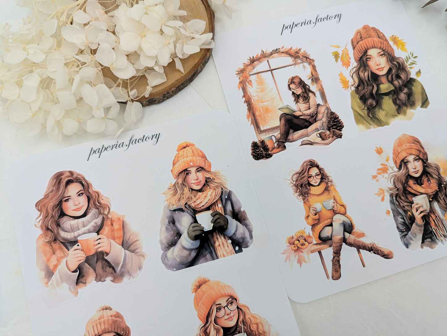 Stickersheet, Stickers, Wintergirls, Autumngirls, Plannerdeco, Buller Journal, Journaling, Scrapbooking