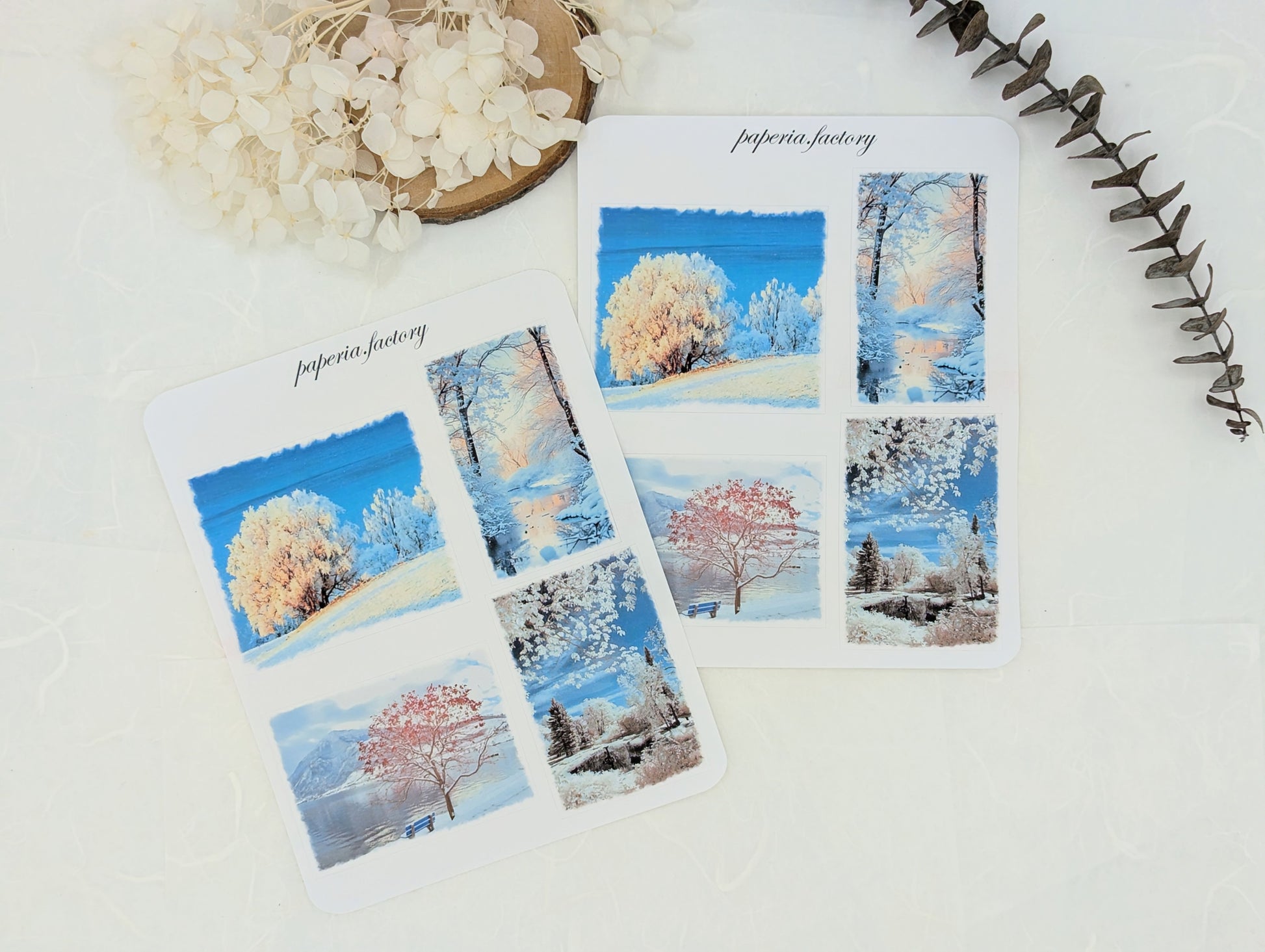 Stickersheet Winterlandschaft, winterliche Aufkleber, Planer Deko, Kartengestaltung, Bujo Sticker