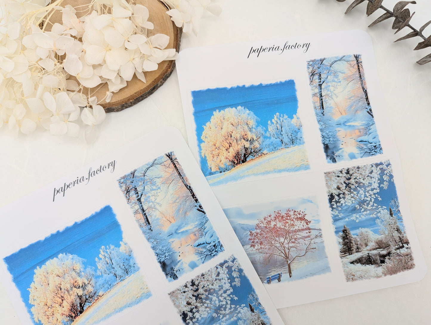 Stickersheet Winterlandschaft, winterliche Aufkleber, Planer Deko, Kartengestaltung, Bujo Sticker