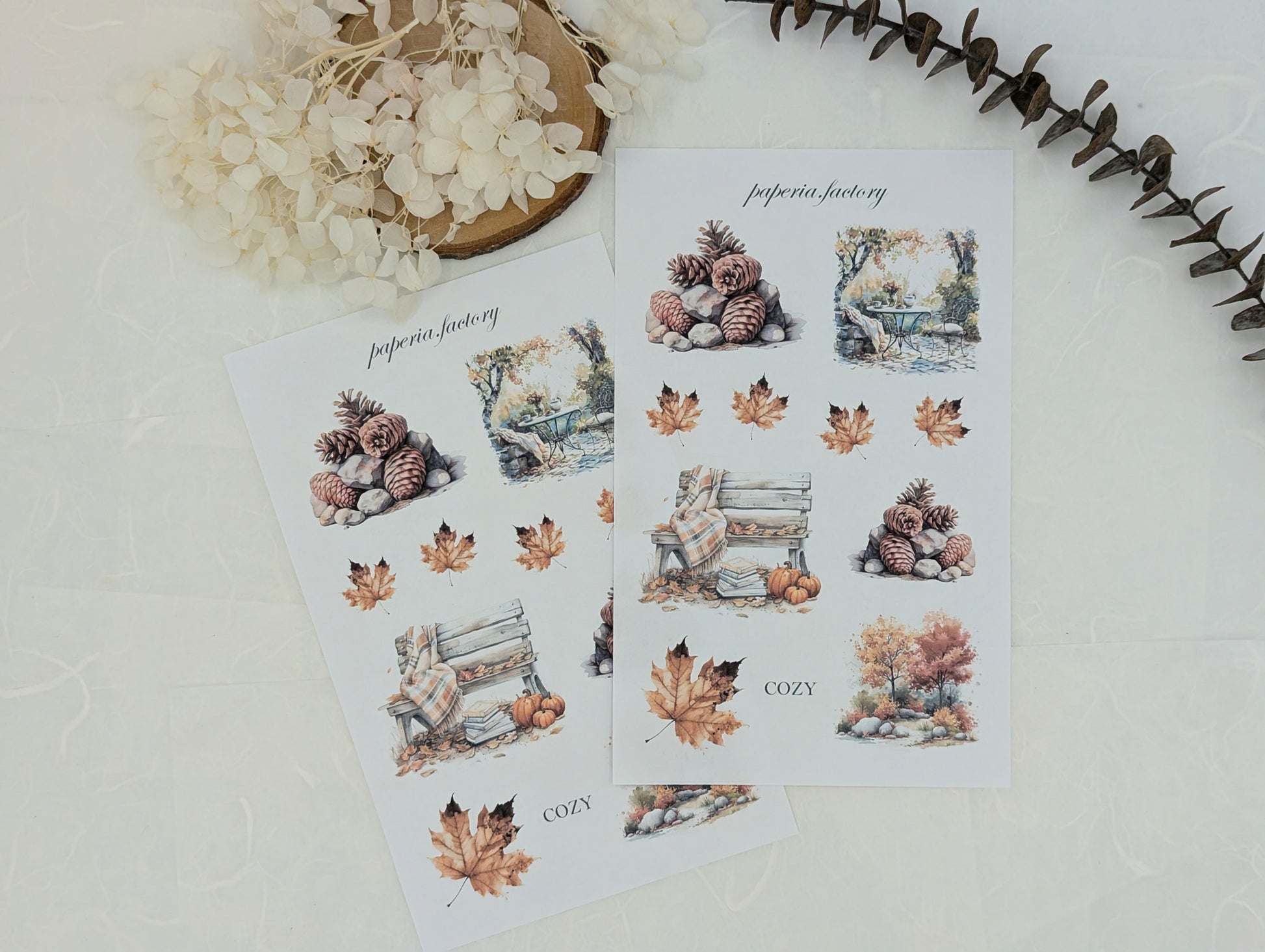 Stickersheet Herbst, herbstliche Aufkleber, cozy Sticker, Scrapbookdeko, Planersticker,