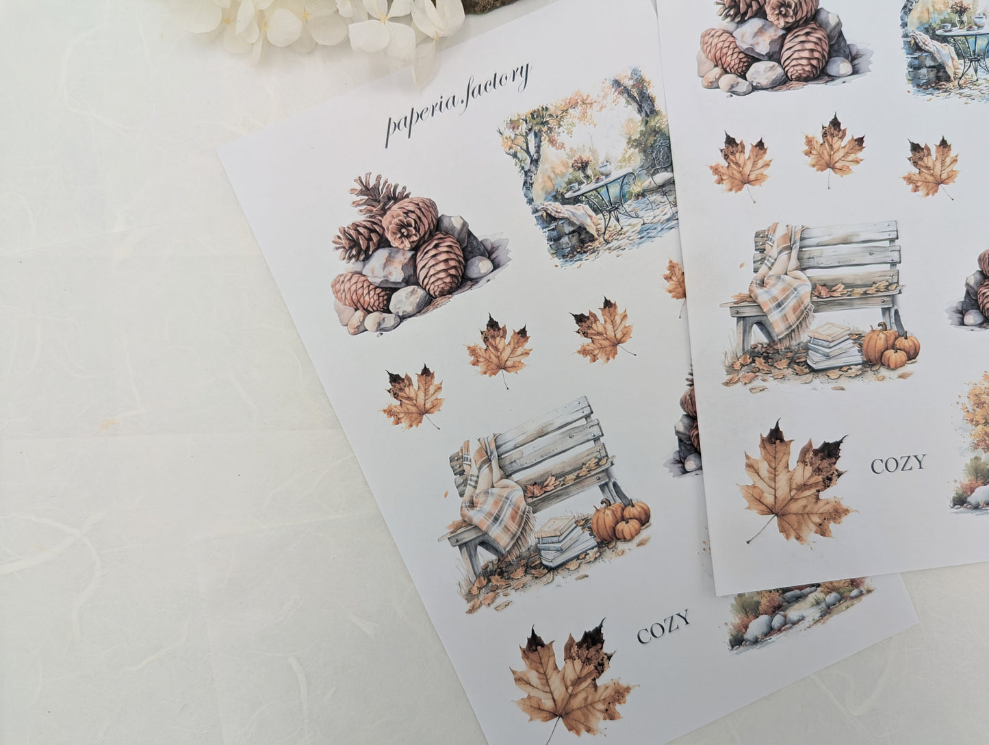 Stickersheet Herbst, herbstliche Aufkleber, cozy Sticker, Scrapbookdeko, Planersticker,