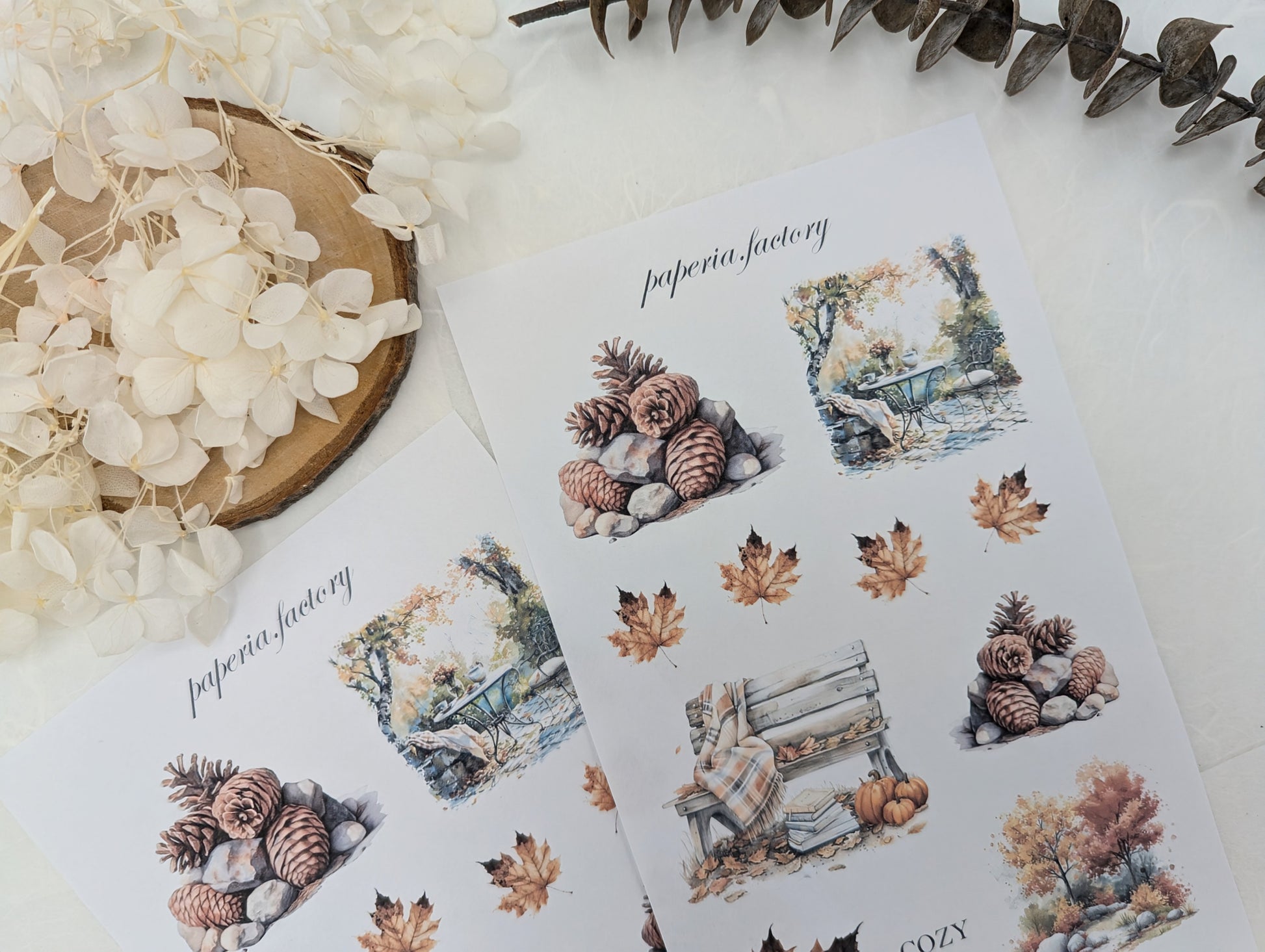 Stickersheet Herbst, herbstliche Aufkleber, cozy Sticker, Scrapbookdeko, Planersticker,