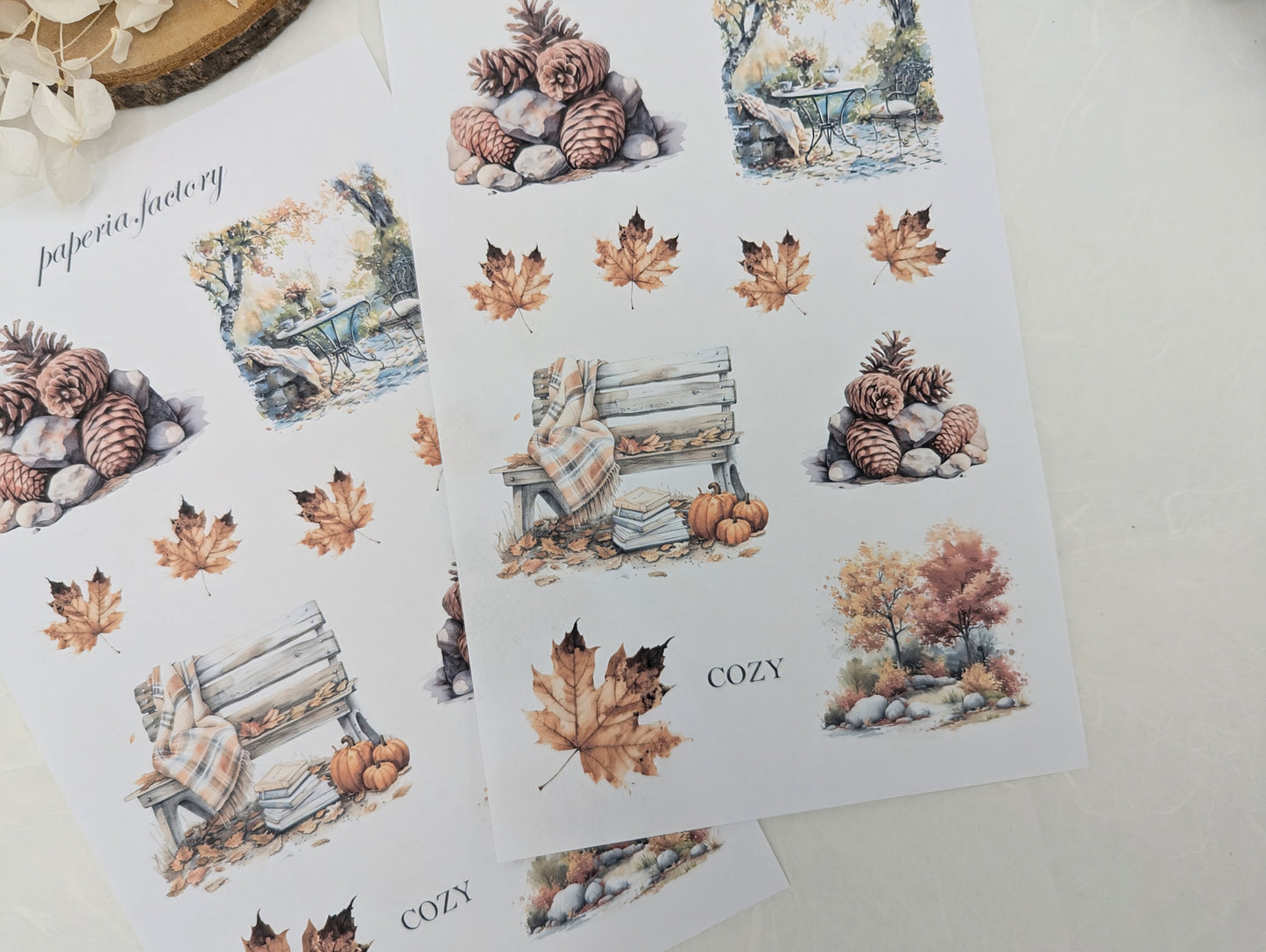 Stickersheet Herbst, herbstliche Aufkleber, cozy Sticker, Scrapbookdeko, Planersticker,