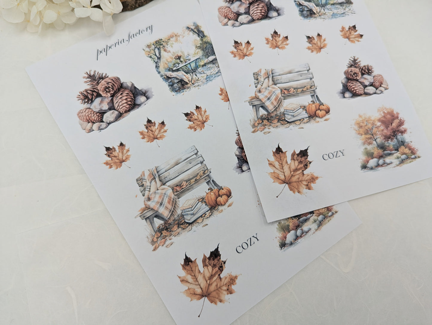 Stickersheet Herbst, herbstliche Aufkleber, cozy Sticker, Scrapbookdeko, Planersticker,