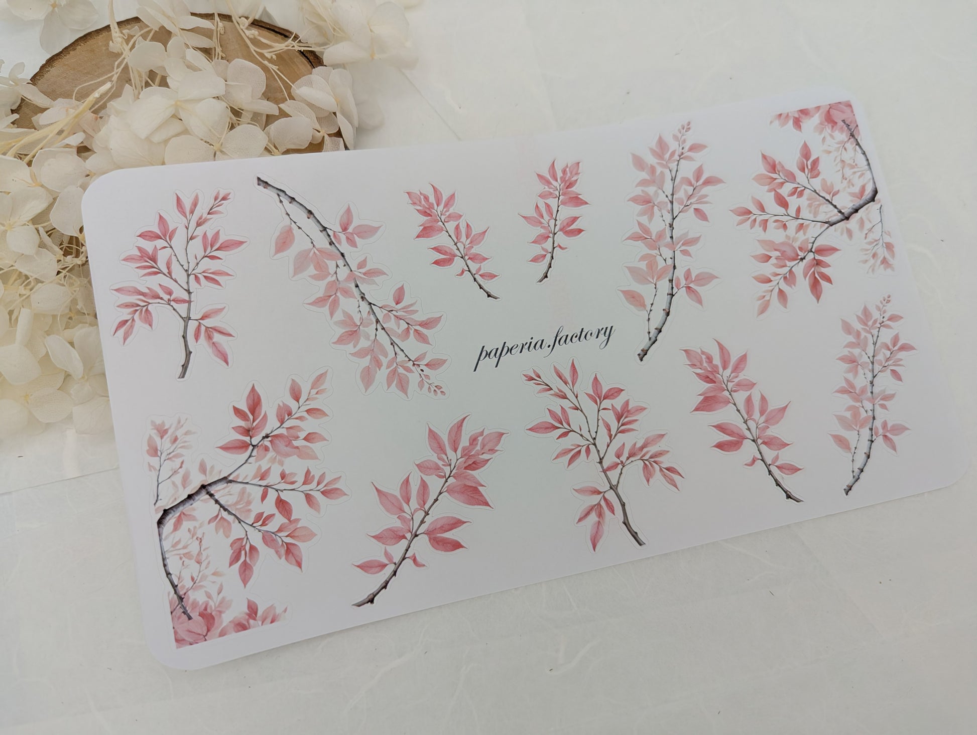 Sticker rosa Pflanzen, Zweige Sticker, Scrapbooking Stickerbogen, Bujo Sticker, rosé Aufkleber, botanische Sticker, Natur Stickerbogen
