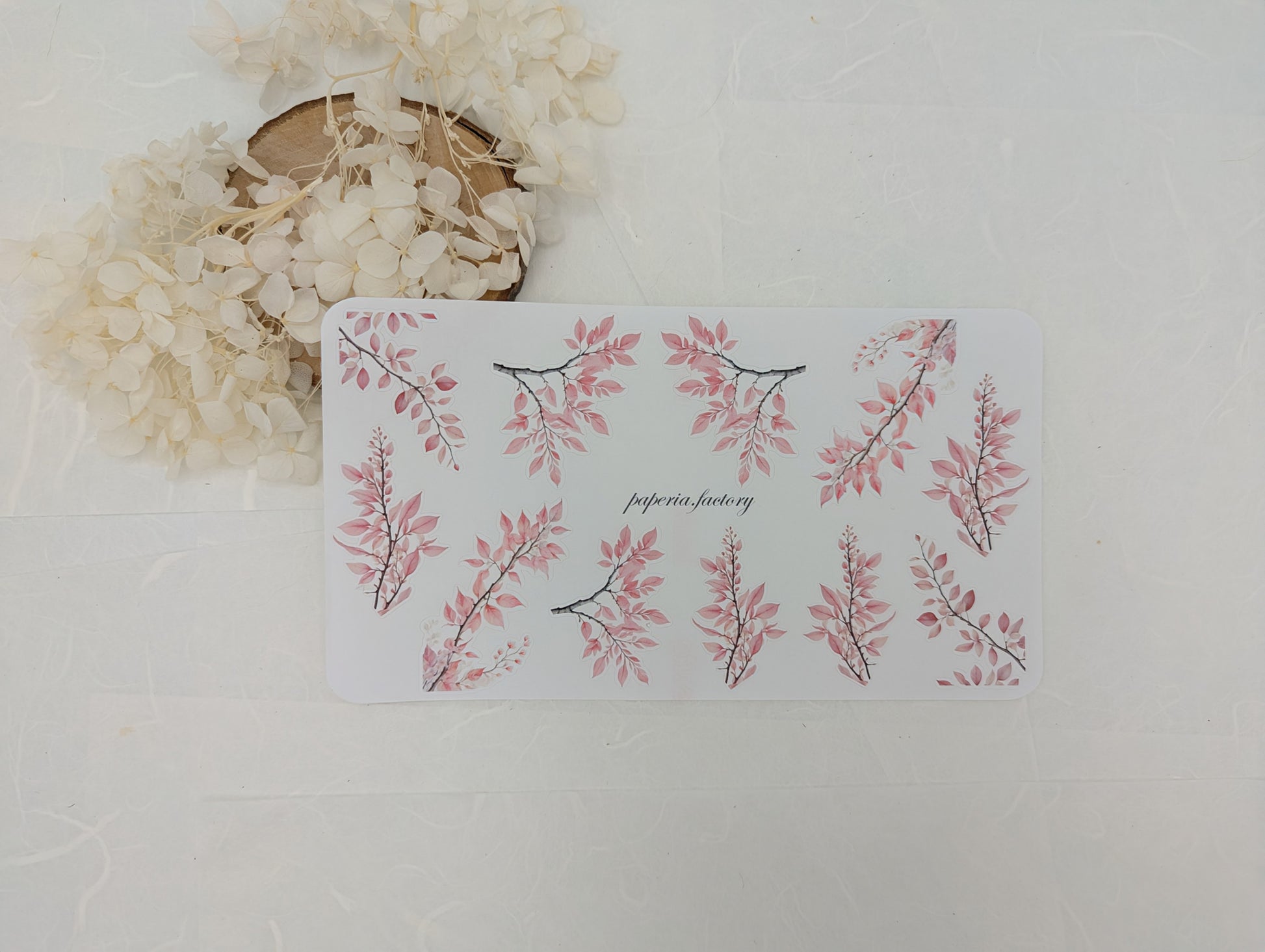 Sticker rosa Pflanzen, Zweige Sticker, Scrapbooking Stickerbogen, Bujo Sticker, rosé Aufkleber, botanische Sticker, Natur Stickerbogen