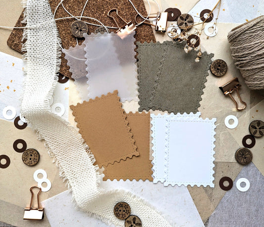 Stanzteile Briefmarken, Postmarken Stanzlinge, Scrapbookdeko, Journaling, Planerdeko, die cuts