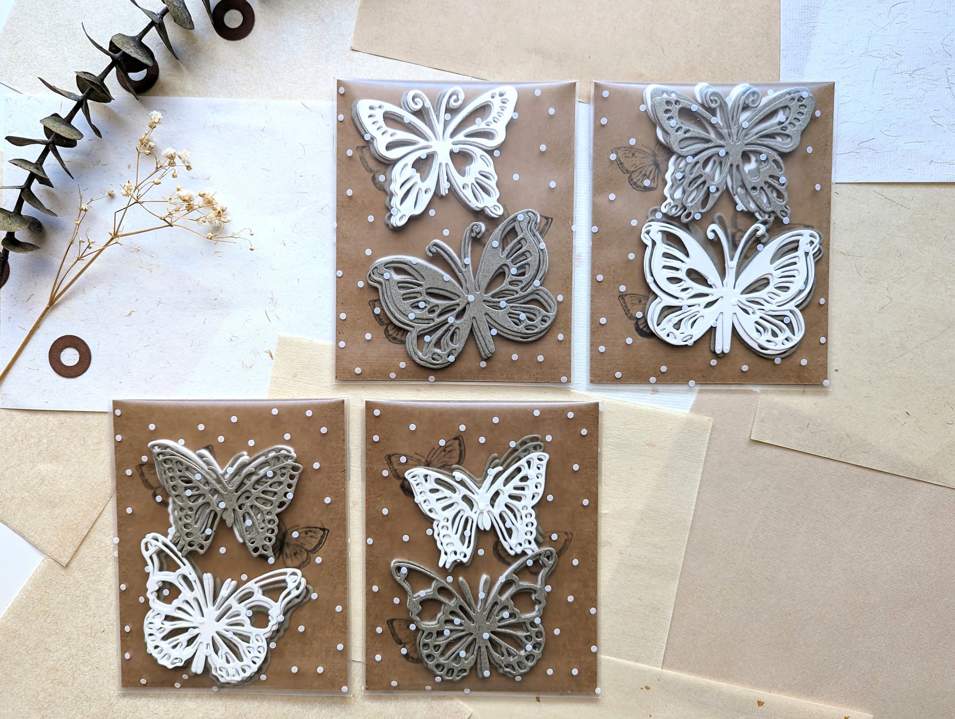 Stanzteile Schmetterlinge, die cuts Insekten, Planerdeko, Scrapbooking, Journaling, Kraftpapierdekoration, die cuts Butterflys