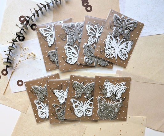 Stanzteile Schmetterlinge, die cuts Insekten, Planerdeko, Scrapbooking, Journaling, Kraftpapierdekoration, die cuts Butterflys