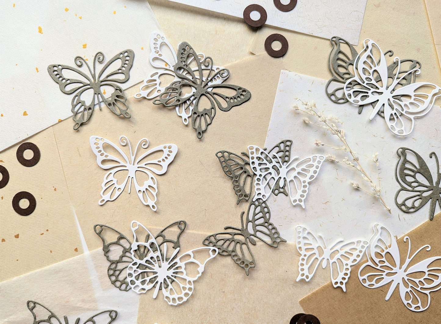 Stanzteile Schmetterlinge, die cuts Insekten, Planerdeko, Scrapbooking, Journaling, Kraftpapierdekoration, die cuts Butterflys