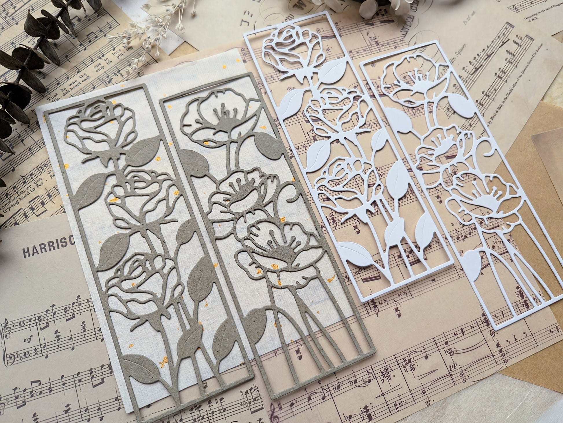 Stanzteile Blumen, florale die cuts, Blumen Stanzlinge, Planerdeko, Journaling, Scrapbooking, Papierblumen